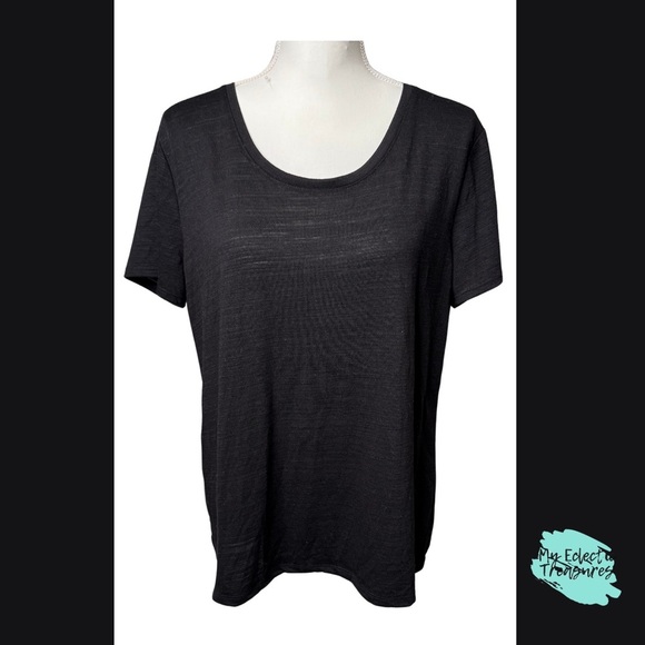 Simply Vera by Vera Wang Relaxed Fit Black Short Sleeve Tee Sz Lg - Picture 1 of 6